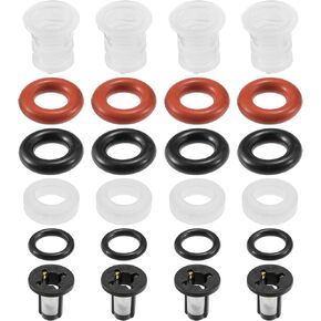 Fuel Injector Seal O Ring - Car O-Ring Rebuild Repair Kit - for Honda Civic 2011 NBR Rubber Black - 4 Sets