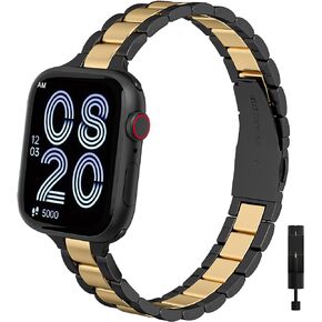 Compatible with Apple Watch Band 38mm 40mm 41mm 42mm 44mm 45mm 49mm, Metal Stainless Steel Adjustable Replacement Watchband Strap Compatible with iWatch SE Ultra Series 9 8 7 6 5 4 3 2 1