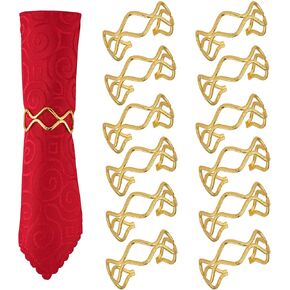 مجموعة حلقات مناديل عيد الميلاد مكونة من 12 - حامل مناديل من حجر الراين الذهبي لحفلات عشاء عيد الميلاد وديكور طاولة عيد الميلاد في المزرعة in Kuwait