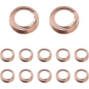 Augeny 12 PCS Oil Drain Plug Gasket, O.D 17mm Copper Crush Washer Oil Drain Plug Gasket, Copper Compression Washer Compatible with F4XY-6734-A, 11026-JA00A, 11026-01M02 350Z