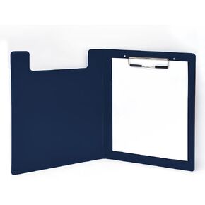 Carstens Heavy Duty Low-Profile Clipboard with Cover – Plastic, Navy Blue