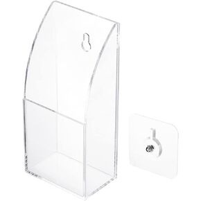 PATIKIL Remote Control Holder, 6.5 x 4.1 x 14cm Acrylic Wall Mount Caddy Organizer 1-Slot Media Storage Box for Home Office, Clear