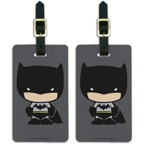 Batman Cute Chibi Character Luggage ID Tags Suitcase Carry-On Cards - Set of 2