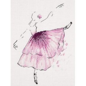 PANNA - Counted Cross Stitch Kit - Anemone Flower Ballerina - C-1886-27 Count - Linda - 9.06 x 7.68 inch - DIY kit