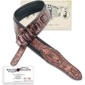 Walker & Williams SF-08 Metallic Bronze Textured Alligator Pattern Strap with Gator Head