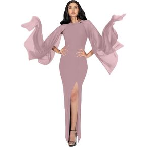 KOH KOH Womens Flowy Cocktail Party Elegant Formal Floor Length Maxi Dress Gown