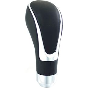 Lunsom Leather Gear Stick Shift Knob, Type R Shifting Lever Shifter Handle Head Fit Most Transmission Manual Vehicle (Black)