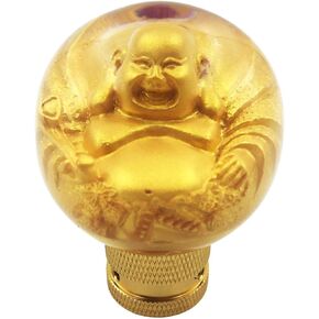 Ball Shift Knob Gear Stick Round Shifter Handle Transmissions Shifting Lever Fit Most Manual Automatic Cars Truck SUV Vehicle（Gold）