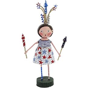 Lori Mitchell Putting On A Show, 8.5'', Polyresin, Stars Stripes July Fourth, Collectible Figurines, 14485, Blue