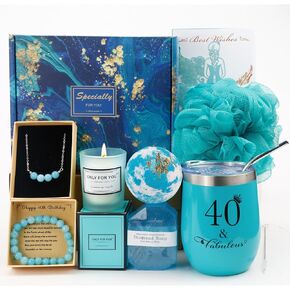 40th Birthday Gifts for Women, Happy 40 Year Old Birthday Decorations Gifts Basket Ideas Funny for Best Friend, Mother, Sisters, Wife