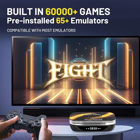 وحدة تحكم HiAvenire Super Console X3 Plus Retro Game Console مثبتة مسبقًا في أكثر من 60000 لعبة، ونظام تشغيل Android 9.0 وEmuelec 4.6 في شريحة واحدة، وشريحة s905X3، مع 2 لوحة ألعاب in Saudi Arabia