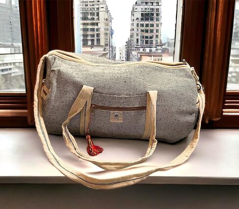 Gym Bag, Natural Hemp Travel Duffle Bag w/Adjustable Shoulder Strap,Travel Duffle Bag for Gym, Swimming, Yoga, Sports 19 x 10 x 9.5 Inches, 35 Liters (Purple), Hemp-Gym-01 in Saudi Arabia