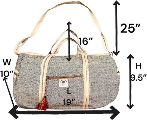 Gym Bag, Natural Hemp Travel Duffle Bag w/Adjustable Shoulder Strap,Travel Duffle Bag for Gym, Swimming, Yoga, Sports 19 x 10 x 9.5 Inches, 35 Liters (Purple), Hemp-Gym-01 in Saudi Arabia