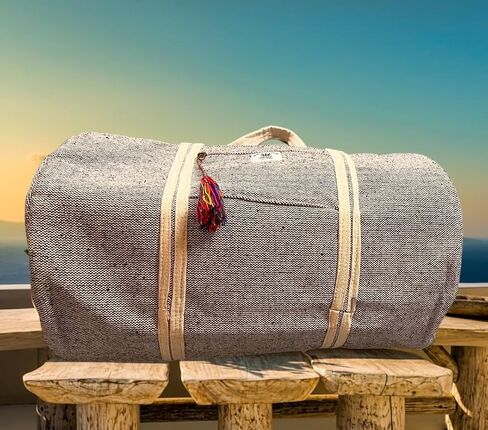 Gym Bag, Natural Hemp Travel Duffle Bag w/Adjustable Shoulder Strap,Travel Duffle Bag for Gym, Swimming, Yoga, Sports 19 x 10 x 9.5 Inches, 35 Liters (Purple), Hemp-Gym-01 in Saudi Arabia
