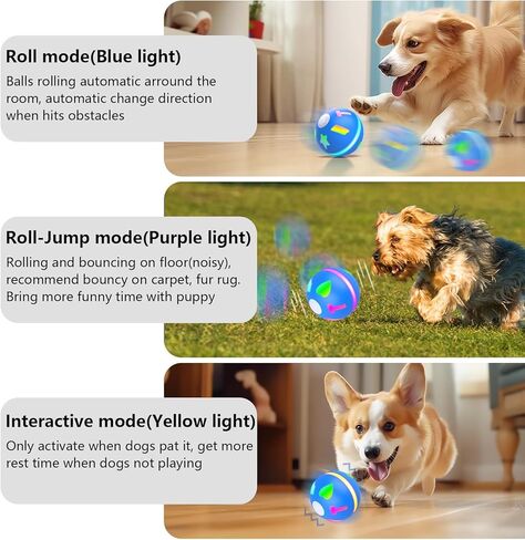 ألعاب تفاعلية للكلاب/كرات للقطط مع تنشيط الحركة/قابلة لإعادة الشحن عبر USB، كرة ذكية للكلاب الكهربائية للجرو الصغير المتوسط in Kuwait