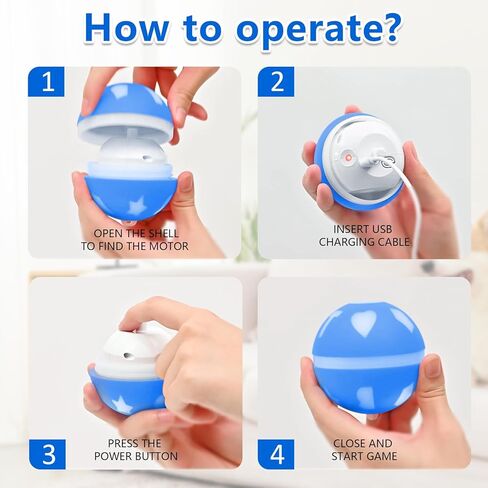 ألعاب تفاعلية للكلاب/كرات للقطط مع تنشيط الحركة/قابلة لإعادة الشحن عبر USB، كرة ذكية للكلاب الكهربائية للجرو الصغير المتوسط in Kuwait