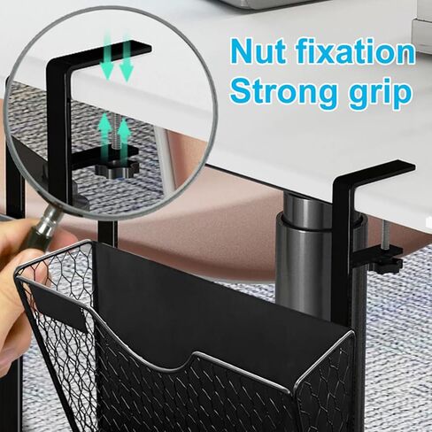 درج تحت المكتب، منظم مكتب معلق، منظم تعليق تحت المكتب، درج مكتب معدني شبكي، منظم مستندات المجلات تحت الطاولة، تخزين مكتب معلق للمكتب والمنزل in Kuwait