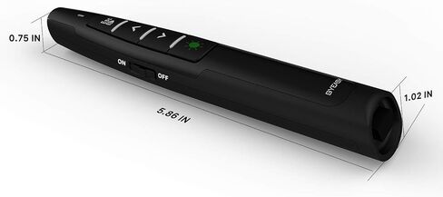 BYEASY Presentation Clicker, 2.4Ghz Wireless Presenter Remote with Green Laser for Presentations 100 FT, RF 2.4GHz PowerPoint Clicker for Powerpoint Presentations and Google Slides P6100 in Saudi Arabia