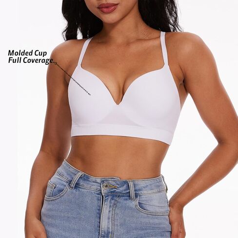 Push Up Bra for Women Full Coverage Underwired Deep V Plunge Bra Seamless Low Back Bra with Convertible Straps T-Shirt Bra in Saudi Arabia