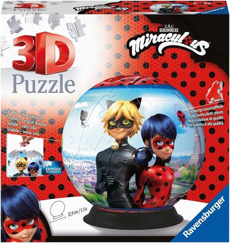 Ravensburger Miraculous Tales of Ladybug & Cat Noir 3D Jigsaw Puzzle for Kids Age 6 Years Up - 72 Pieces - No Glue Required in Saudi Arabia