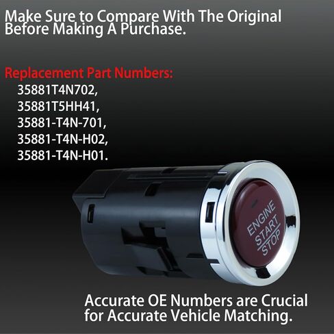 35881-T4N-702 35881-T5H-H41 مفتاح تشغيل الإشعال لهوندا HR-V FIT City 2015 2016 2017 2018 2019 35881-T4N-701 35881-T4N-H01 35881-T4N-H02 مفتاح بدء إيقاف الضغط على زر واحد in Kuwait