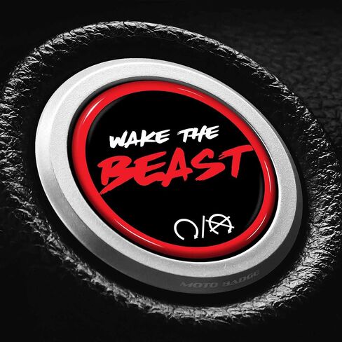 غطاء زر التشغيل Wake The Beast متوافق مع Toyota 4Runner Prius Tacoma Avalon Camry TRD & More - ملصق جل زر تشغيل الضغط (أزرق) T-62 in Kuwait