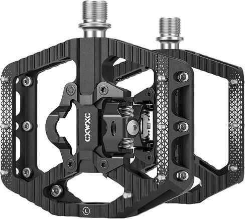 دواسات الدراجة الجبلية مزدوجة الوظيفة - دواسات دراجة مزدوجة الجوانب، دواسات مسطحة وبدون مشابك - 3 محامل محكمة الغلق، دواسات منصة دراجة 9/16 بوصة in Kuwait