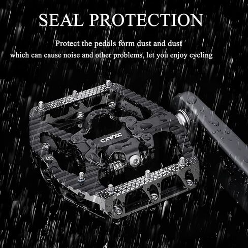 دواسات الدراجة الجبلية مزدوجة الوظيفة - دواسات دراجة مزدوجة الجوانب، دواسات مسطحة وبدون مشابك - 3 محامل محكمة الغلق، دواسات منصة دراجة 9/16 بوصة in Kuwait