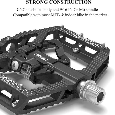 دواسات الدراجة الجبلية مزدوجة الوظيفة - دواسات دراجة مزدوجة الجوانب، دواسات مسطحة وبدون مشابك - 3 محامل محكمة الغلق، دواسات منصة دراجة 9/16 بوصة in Kuwait