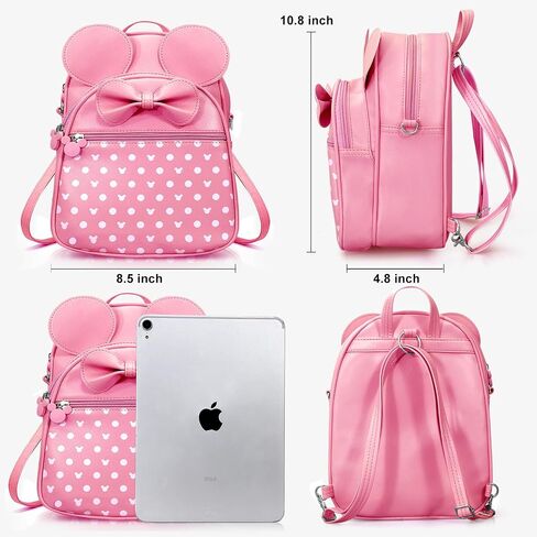 Voikukka Black Mini Backpack for Girls Small Backpack Purse Leather Cute Kids Travel Backpacks Gift Mouse backpack for Little Girls Childrens Backpack Toddler Girl Backpacks in Kuwait