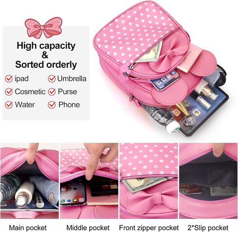 Voikukka Black Mini Backpack for Girls Small Backpack Purse Leather Cute Kids Travel Backpacks Gift Mouse backpack for Little Girls Childrens Backpack Toddler Girl Backpacks in Kuwait