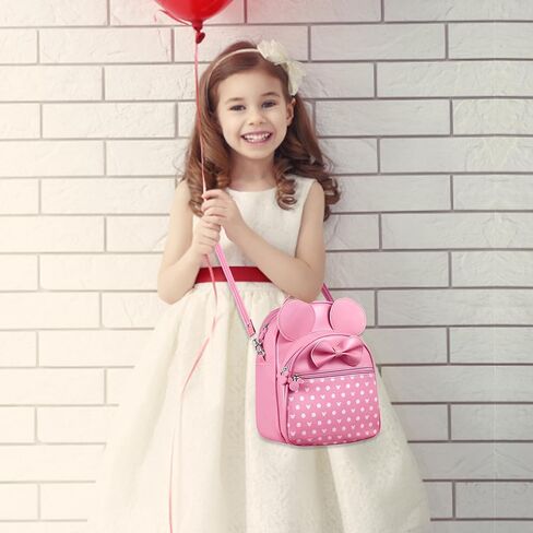 Voikukka Black Mini Backpack for Girls Small Backpack Purse Leather Cute Kids Travel Backpacks Gift Mouse backpack for Little Girls Childrens Backpack Toddler Girl Backpacks in Kuwait