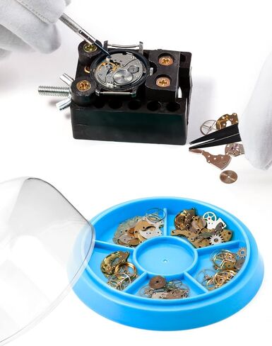 QWORK Watch Movement Dust Cover, 2 Pack Moistureproof Anti-dust Tray Watch Parts Storage Box Maintain The Accuracy of The Instrument Organize Small Parts, Crafts, Jewelry and Watch Fittings in Saudi Arabia