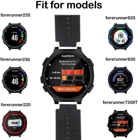 حزام لساعة Garmin Approach S20 S5 S6 وحزام معصم بديل لملحقات Garmin Forerunner 220/230/ 235/620/ 630/ 735XT/ 235Lite، مقاس واحد in Kuwait