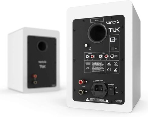 مكبرات صوت Kanto TUK Premium - زوج مع حامل مكبر صوت سطح المكتب S6 (أبيض) in Kuwait