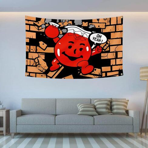 كول المعونة رجل العلم 3x5Ft مضحك الكرتون نسيج كلية النوم غرفة رجل الكهف جدار راية ديكو in Kuwait
