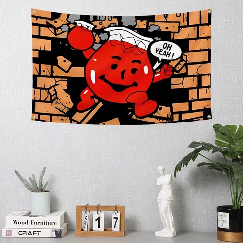 كول المعونة رجل العلم 3x5Ft مضحك الكرتون نسيج كلية النوم غرفة رجل الكهف جدار راية ديكو in Kuwait