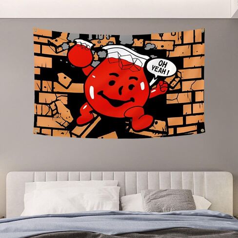 كول المعونة رجل العلم 3x5Ft مضحك الكرتون نسيج كلية النوم غرفة رجل الكهف جدار راية ديكو in Kuwait