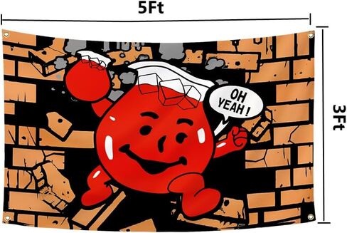 كول المعونة رجل العلم 3x5Ft مضحك الكرتون نسيج كلية النوم غرفة رجل الكهف جدار راية ديكو in Kuwait