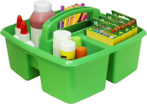Storex 3-Compartment Small Caddy – Multipurpose Classroom Organizer with Handle, Grass, 6-Pack (00951A06C) in Saudi Arabia