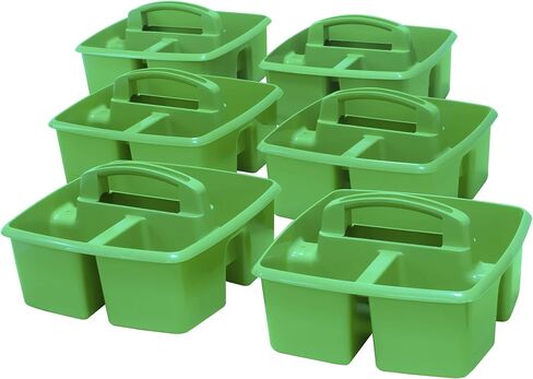 Storex 3-Compartment Small Caddy – Multipurpose Classroom Organizer with Handle, Grass, 6-Pack (00951A06C) in Saudi Arabia