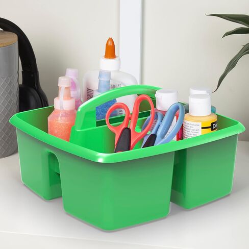 Storex 3-Compartment Small Caddy – Multipurpose Classroom Organizer with Handle, Grass, 6-Pack (00951A06C) in Saudi Arabia