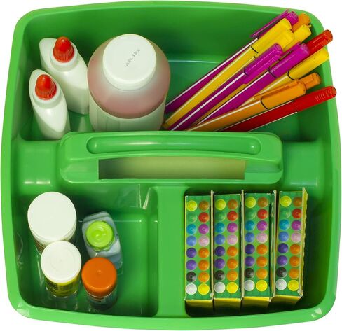 Storex 3-Compartment Small Caddy – Multipurpose Classroom Organizer with Handle, Grass, 6-Pack (00951A06C) in Saudi Arabia
