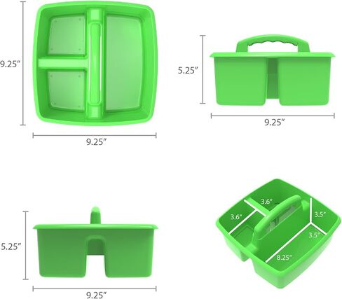 Storex 3-Compartment Small Caddy – Multipurpose Classroom Organizer with Handle, Grass, 6-Pack (00951A06C) in Saudi Arabia