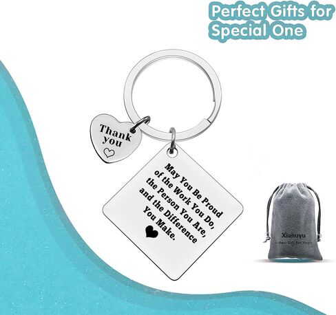 Xiahuyu Thank You Gifts Appreciation Keychain Make a Difference Keychain Thank You Gifts for Employee Coworker Nurse Teacher Appreciation Gifts for Mentor Coach Volunteer Social Worker in Saudi Arabia
