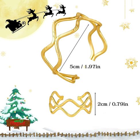 مجموعة حلقات مناديل عيد الميلاد مكونة من 12 - حامل مناديل من حجر الراين الذهبي لحفلات عشاء عيد الميلاد وديكور طاولة عيد الميلاد في المزرعة in Kuwait