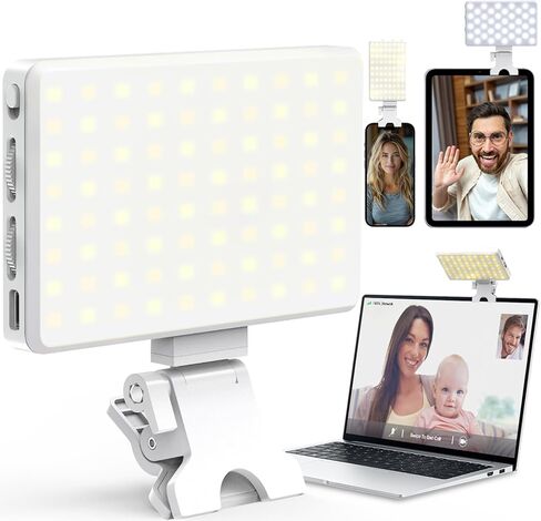 ضوء سيلفي، مصباح هاتف CRI 95+ LED قابل لإعادة الشحن عبر USB، 80 مصباح LED محمول مع 3 أوضاع إضاءة قابلة للتعديل، درجة حرارة لون تصل إلى 9000 كلفن، للهاتف، الكمبيوتر المحمول، iPad، Zoom Call TikTok Video in Kuwait