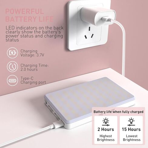 ضوء سيلفي، مصباح هاتف CRI 95+ LED قابل لإعادة الشحن عبر USB، 80 مصباح LED محمول مع 3 أوضاع إضاءة قابلة للتعديل، درجة حرارة لون تصل إلى 9000 كلفن، للهاتف، الكمبيوتر المحمول، iPad، Zoom Call TikTok Video in Kuwait