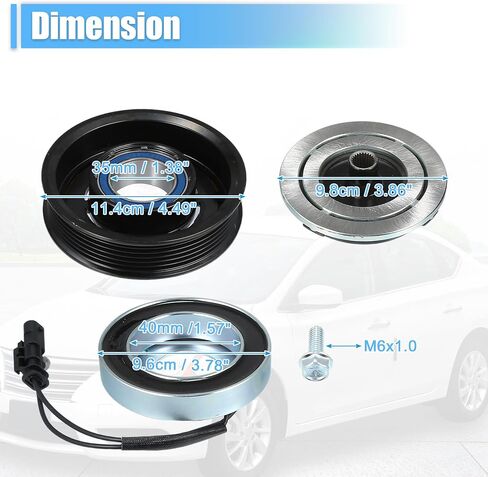Uxcell التيار المتناوب قابض الضاغط مجموعة استبدال لشروليه سيلفرادو 3500HD 8CYL 6.6L 2015-2020 A/C مجموعة إصلاح القابض in Saudi Arabia