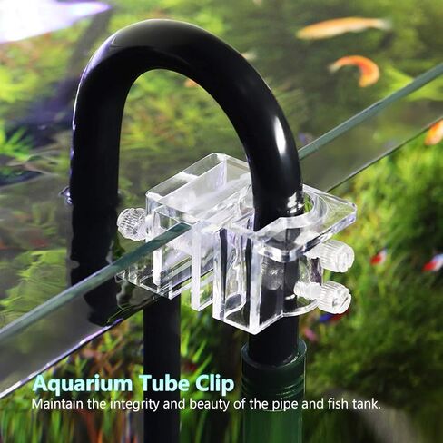 TOPINCN 20mm Adjustable Acrylic Aquarium Water Pipe Holder Water Tube Clamp Fixed Clip Fish Tank Hose Holder Feeding Tube Fixing Clip in Saudi Arabia